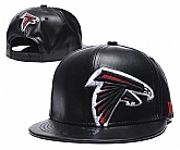 Falcons Team Logo Black Leather Adjustable Hat GS,baseball caps,new era cap wholesale,wholesale hats